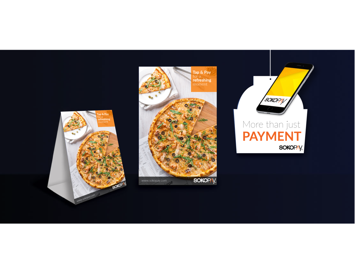 SokoPay Tap and Pay restaurant campaign materials