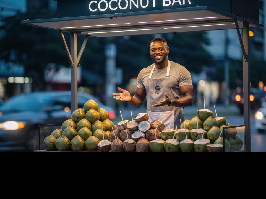 Kwame, a coconut seller