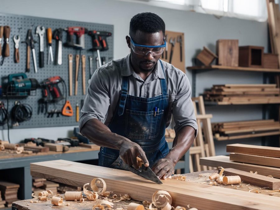 Kwesi, a carpenter