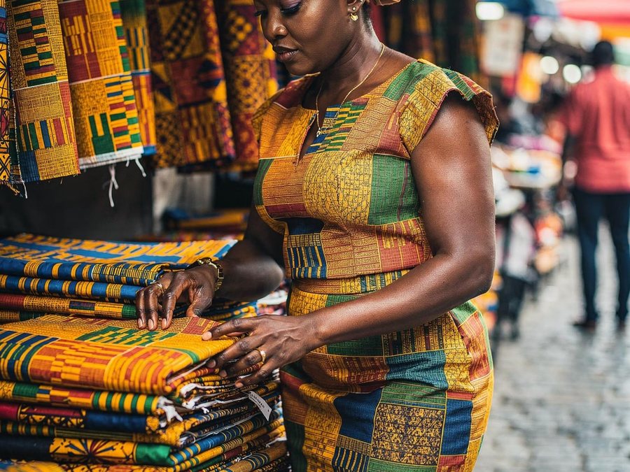 Mama Afia, a fabric trader